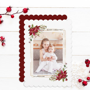 Poinsettia Weihnachtsfotokarte Feiertagskarte