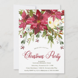 Poinsettia Weihnachtsgebäck Party Einladung