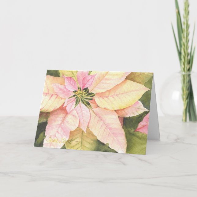 Poinsettia Weihnachtskarte 09poinsettia1-4 Feiertagskarte (Vorderseite)