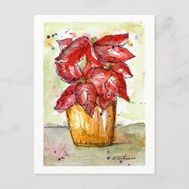 Poinsettia Weihnachtskarte Feiertagspostkarte