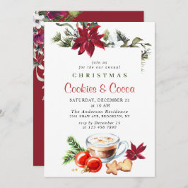 Poinsettia Weihnachtskost & Cocoa Feiertag Party Einladung