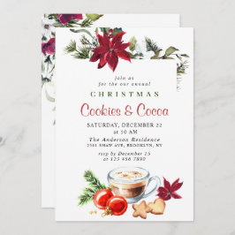 Poinsettia Weihnachtskost & Cocoa Feiertag Party Einladung