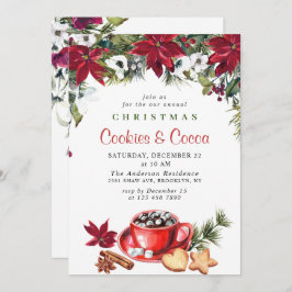 Poinsettia Weihnachtskost & Cocoa Feiertag Party Einladung
