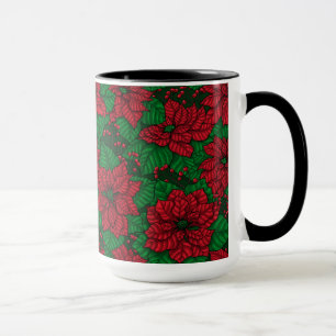 Poinsettia, Weihnachtsmuster Tasse