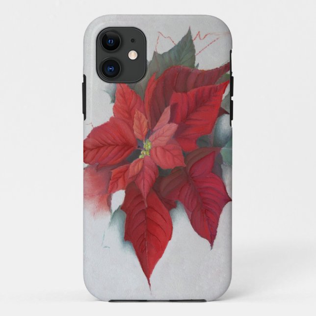 Poinsettia WeihnachtsÖlgemälde Case-Mate iPhone Hülle (Rückseite)