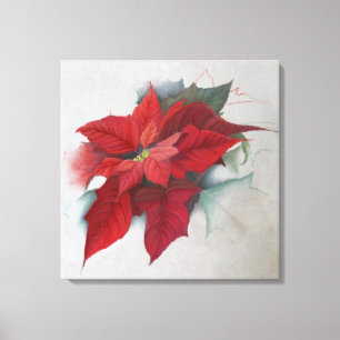 Poinsettia-WeihnachtsÖlgemälde Leinwanddruck