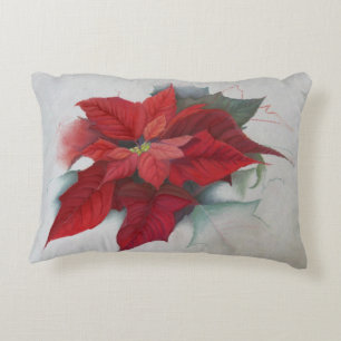Poinsettia-WeihnachtsÖlgemälde Zierkissen