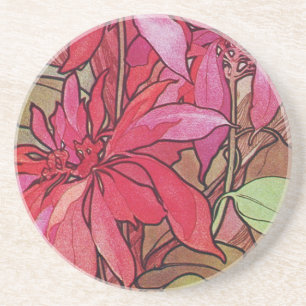 Poinsettia-WeihnachtsUntersetzer Alphonse Mucha Untersetzer