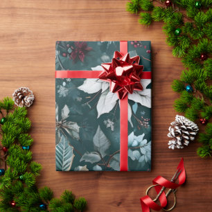 Poinsettia Weihnachtswackelpapier Geschenkpapier