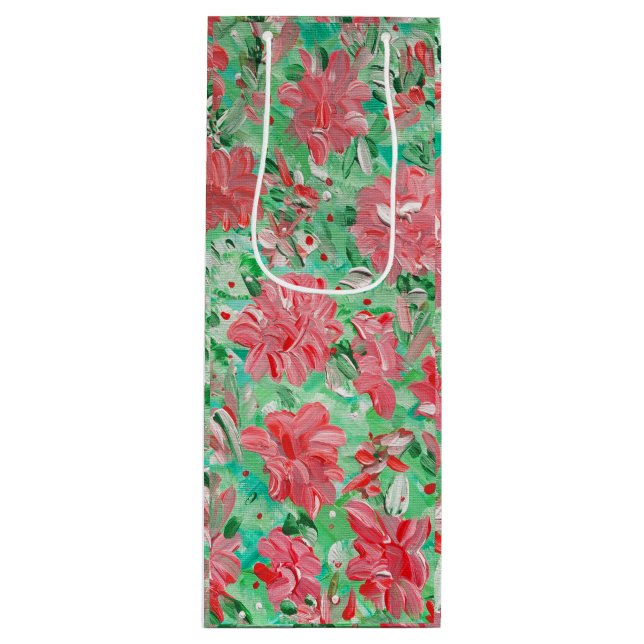 Poinsettia Weinbeutel Geschenktüte Für Weinflaschen (Vorderseite)