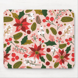 Poinsettia Winterferien-Maus Mousepad
