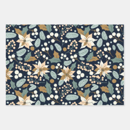 Poinsettia Winterurlaub Geschenkpapier Set