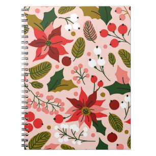 Poinsettia Winterurlaub Notebook Notizblock