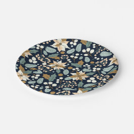 Poinsettia Winterurlaub Pappteller