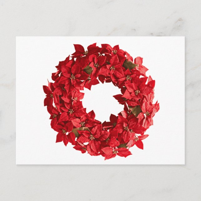 Poinsettia wreath.png postkarte (Vorderseite)