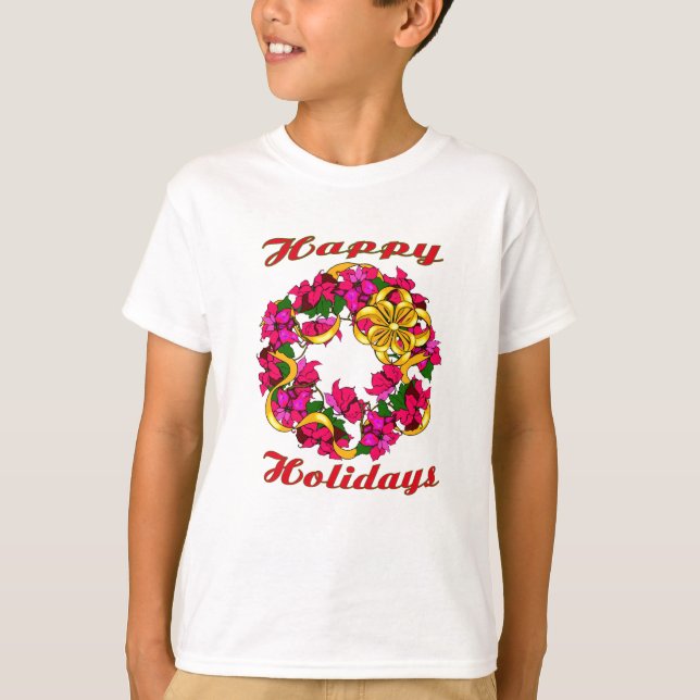 Poinsettia Wreath Shirt (Vorderseite)