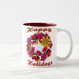 Poinsettia Wreath-Tasse Zweifarbige Tasse