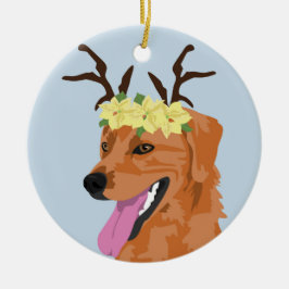 Poinsettiakrone Coonhoundverzierung Keramikornament