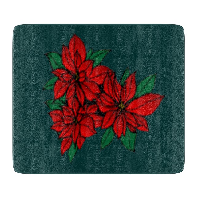 Poinsettias Cutting Board Schneidebrett (Vorderseite)