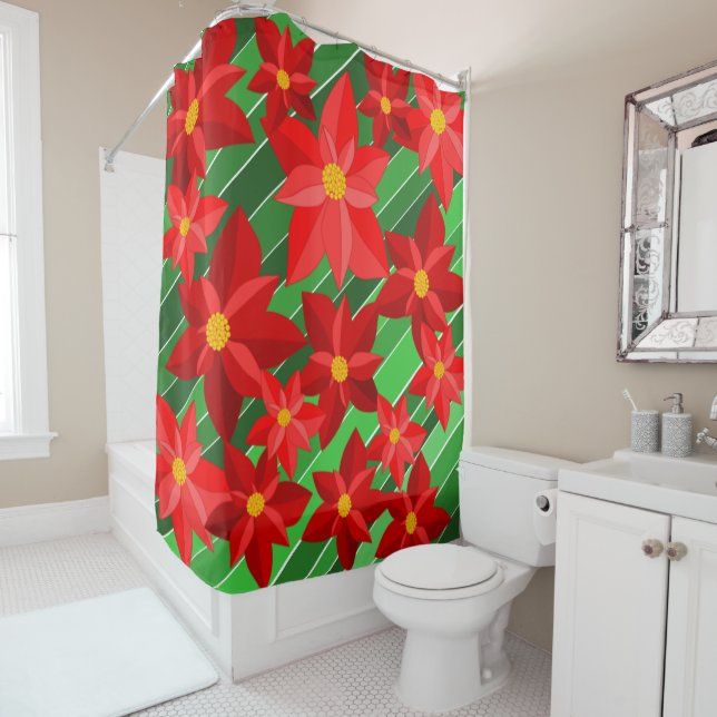 Poinsettias Duschvorhang (Beispiel)