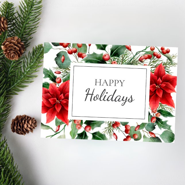 Poinsettias florale Weihnachtskarte Feiertagskarte (Von Creator hochgeladen)