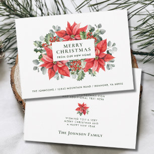 Poinsettias Frohe Weihnachten von New Zuhause Ankündigung