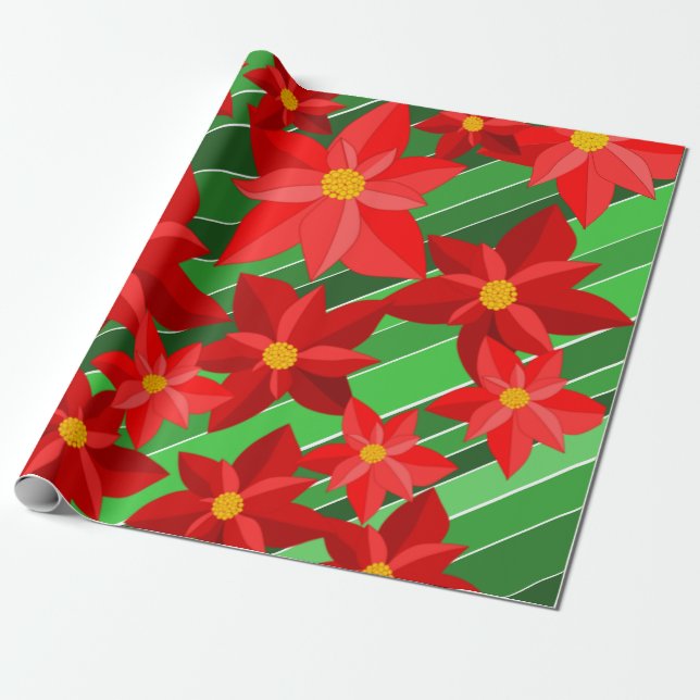 Poinsettias Geschenkpapier (Ungerollt)