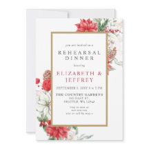 Poinsettias Gold Holly Christmas Probe Dinner