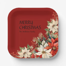 Poinsettias Pappteller
