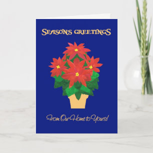Poinsettias Season's Greetings Unsere Zuhause zu Y Feiertagskarte