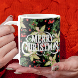 Poinsettias und Berries Weihnachten Kaffeetasse