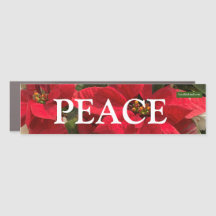 Poinsettias und Peace Car Magnet