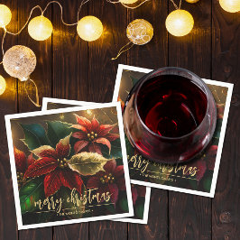 Poinsettias Weihnachtsfeiertag Serviette