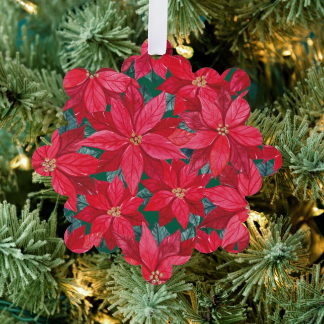 Poinsettias Winter Shelter Ornament Karte (Insitu (Baum))