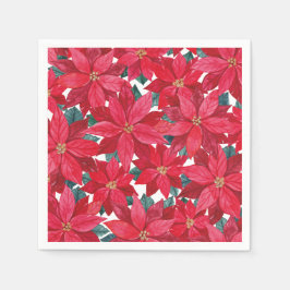 Poinsettias Winter Shelter Round Pouf Serviette