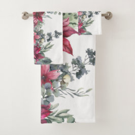 Poinsettien Badhandtuch Set