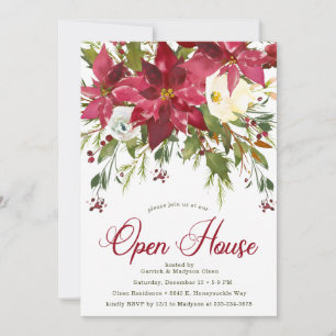 Poinsettien-Feiertags-Open-House Einladung