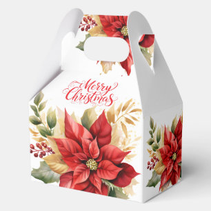 Poinsettien-Geschenkbox Geschenkschachtel