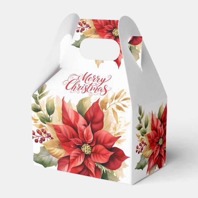 Poinsettien-Geschenkbox Geschenkschachtel (Vorderseite)