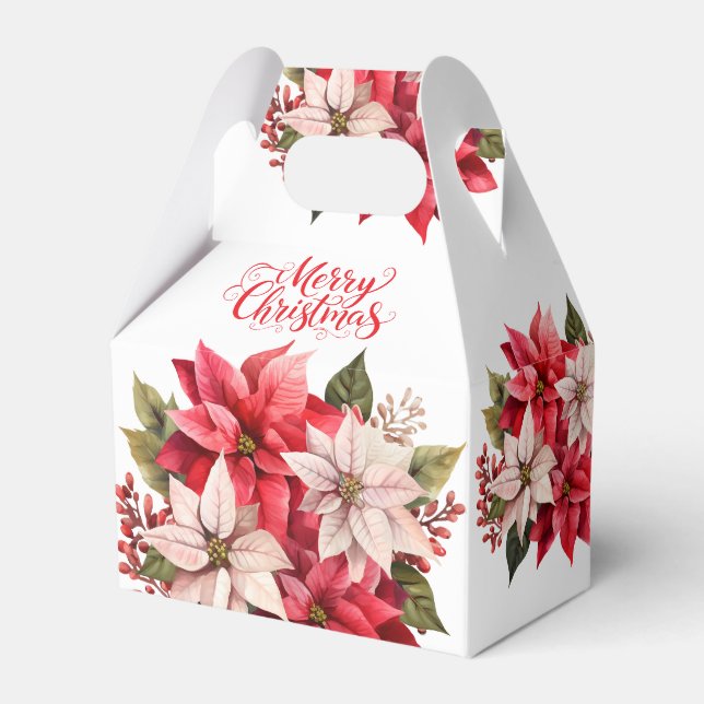 Poinsettien-Geschenkbox Geschenkschachtel (Vorderseite)