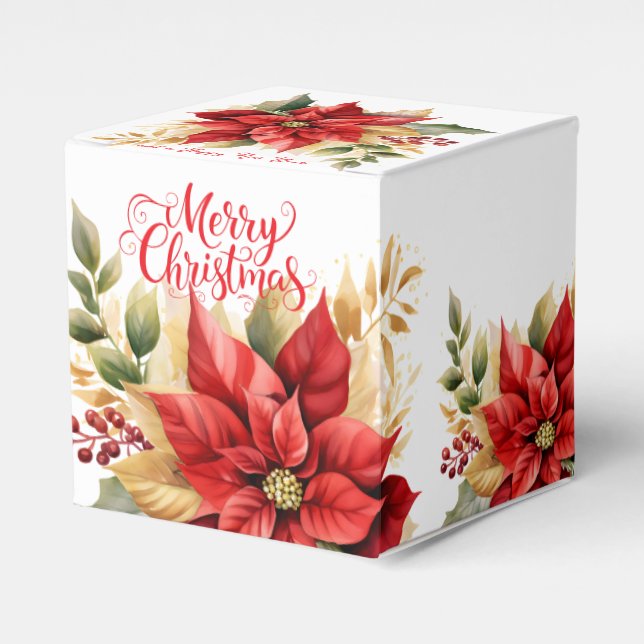 Poinsettien-Geschenkbox Geschenkschachtel (Vorderseite)
