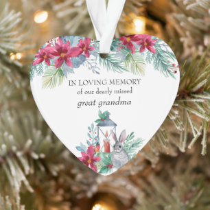Poinsettienlaterne Herzförmig In Loving Memory Ornament