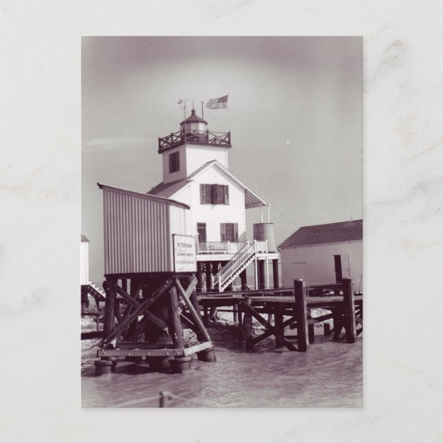 Point Au Fer Reef Lighthouse 2 Postkarte (Vorderseite)