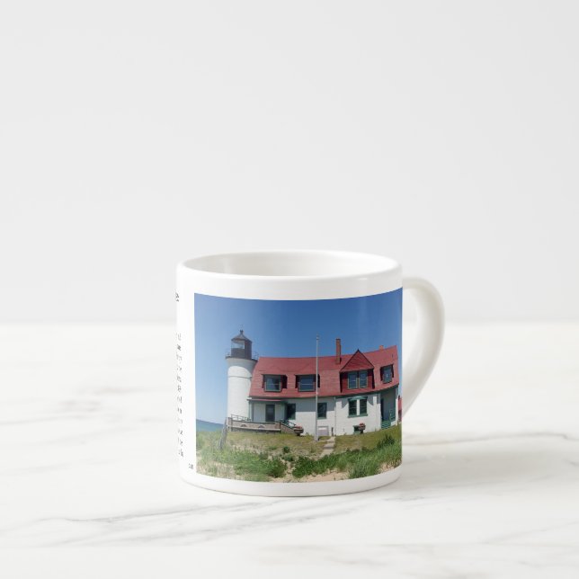 Point Betsie Lighthouse Geschichte Espresso Tasse (Vorderseite Rechts)
