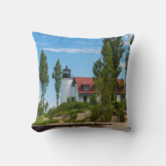 Point Betsie Lighthouse Kissen (Vorderseite)