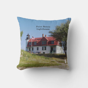 Point Betsie Lighthouse Quadratkissen Kissen