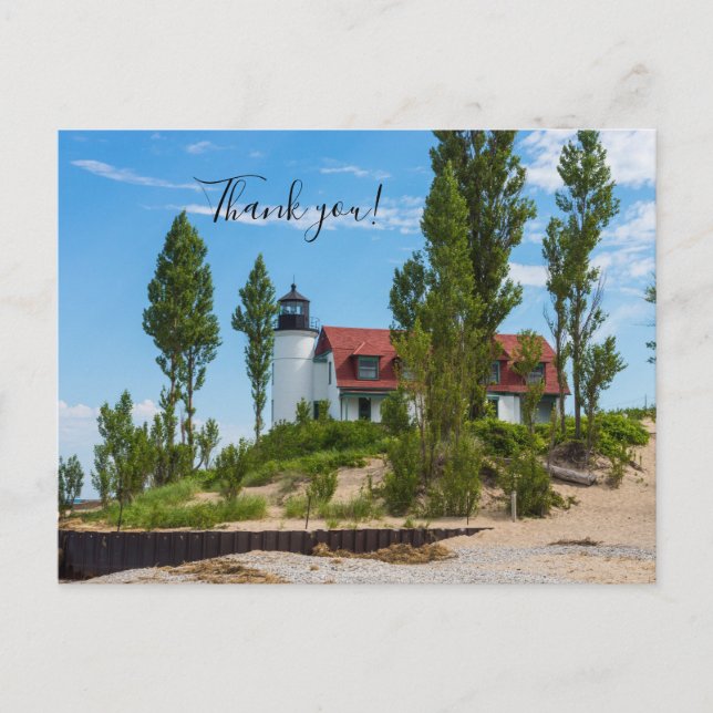 Point Betsie Lighthouse Vielen Dank Postcard Postkarte (Vorderseite)