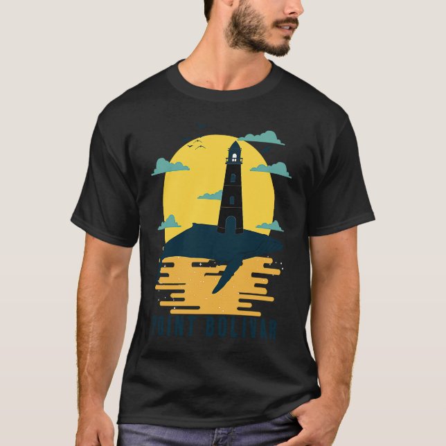 Point Bolivar Light Texas Lighthouse Nautical Souv T-Shirt (Vorderseite)