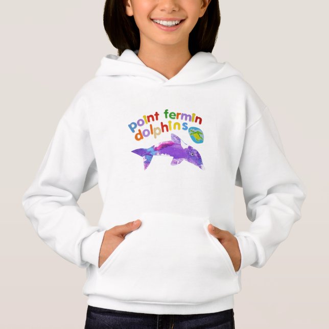Point Fermin Dolphins 2020 2021 White Hoodie (Vorderseite)