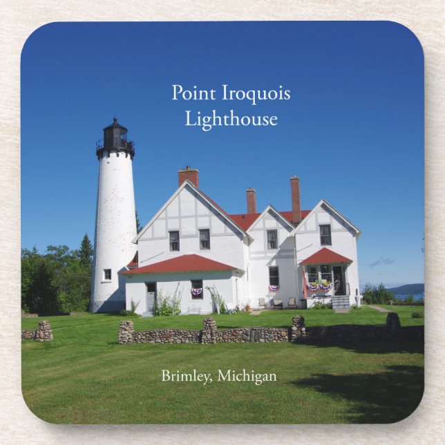 Point Iroquois Lighthouse 6 Untersetzer aus Kunsts (Vorderseite)